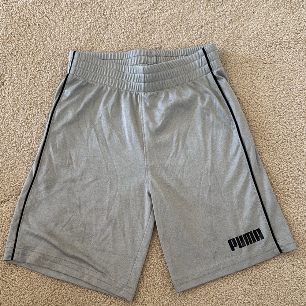 Puma Gray Athletic Shorts Lightweight Elastic Waist